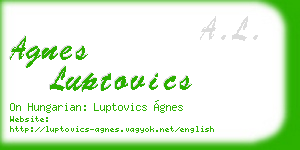 agnes luptovics business card